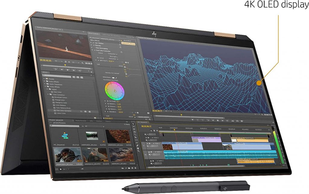لپ تاپ اچ پی HP Spectre x360 13-aw0023dx صفحه 13.3 اینچی 360 درجه پردازنده Core i7 نسل دهم گرافیک اینتل Iris Plus