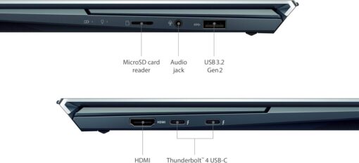 لپ تاپ گیمینگ استوک لمسی ایسوس ASUS ZenBook UX482 (Dual Screen) i7-1195G7 /16GB /512GB /2GB NVIDIA