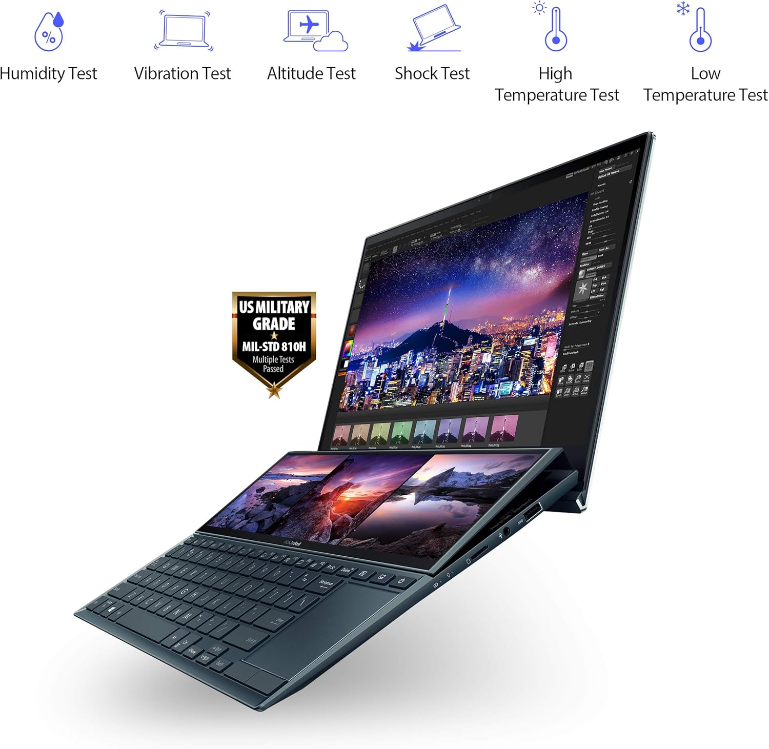 لپ تاپ گیمینگ استوک لمسی ایسوس ASUS ZenBook UX482 (Dual Screen) i7-1195G7 /16GB /512GB /2GB NVIDIA