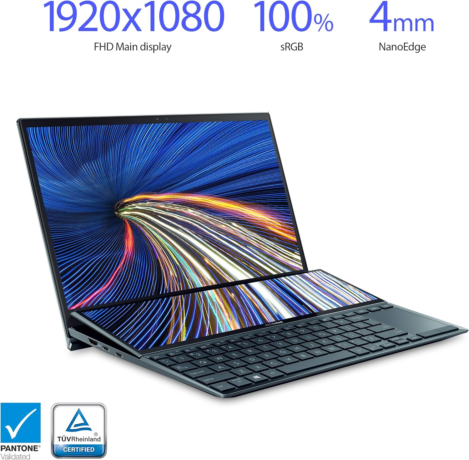 لپ تاپ گیمینگ استوک لمسی ایسوس ASUS ZenBook UX482 (Dual Screen) i7-1195G7 /16GB /512GB /2GB NVIDIA