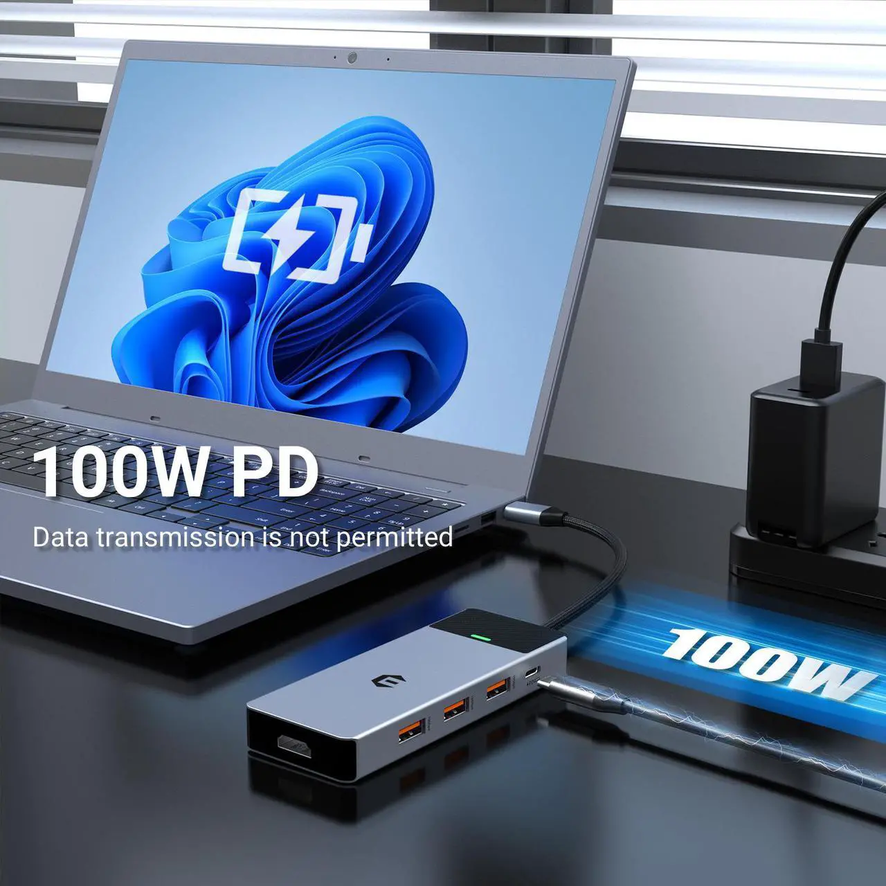 هاب USB-C پنج پورت HOPDAY HB046 با خروجی HDMI 4K 60Hz، USB 3.2 و سرعت 10Gbps - Image 5