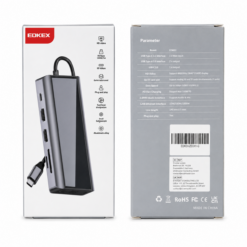 هاب USB-C هشت‌کاره EDKEX ED-H8 با HDMI 4K، شارژ PD 100W، USB 5Gbps و کارت‌خوان SD/TF