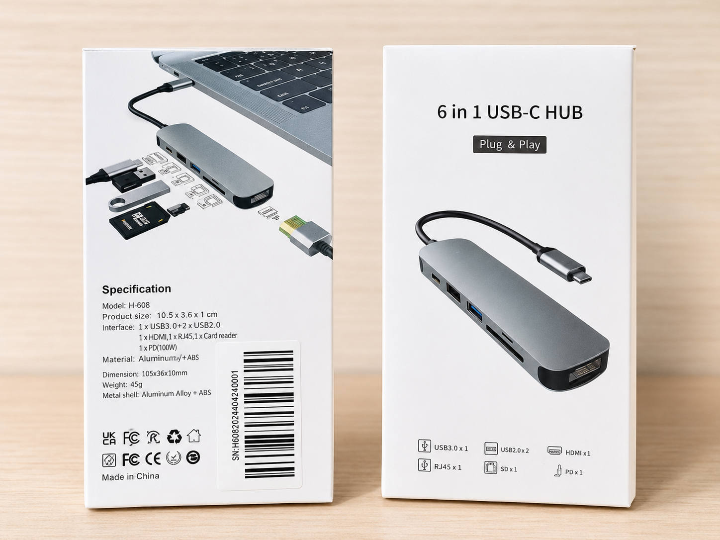 هاب USB-C ششکاره با HDMI 4K، شارژ PD، کارتخوان SD/TF و USB 3.0 - Image 8